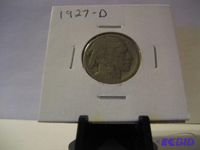 lot 184 image: 1927-D BUFFALO NICKEL...