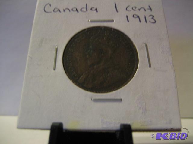 lot 191 image: 1913 CANADA ONE CENT LARGE CENT...