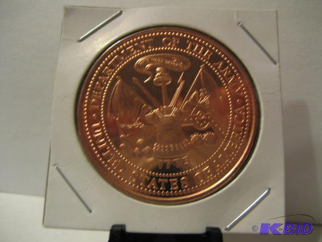 lot 20 image: DEPARTMENT OF THE ARMY ONE OUNCE .999 COPPER...