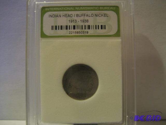lot 200 image: 1927 INDIAN HEAD BUFFALO NICKEL SLAB INTERNA...