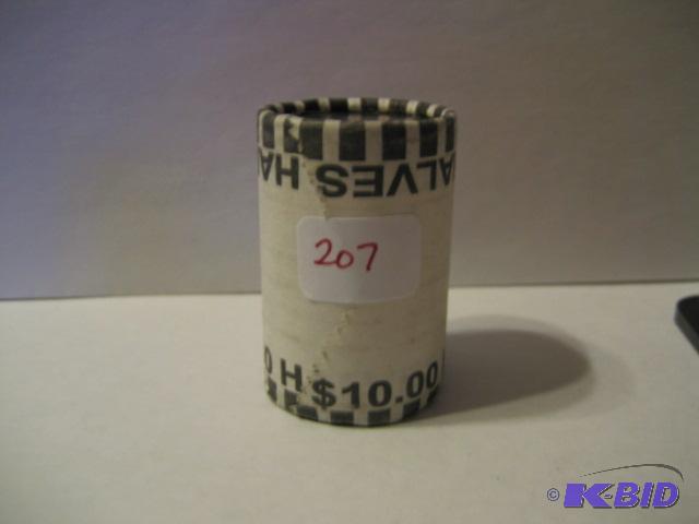 lot 207 image: ROLL OF KENNEDY HALF DOLLAR, BANK ROLLED, MAY...