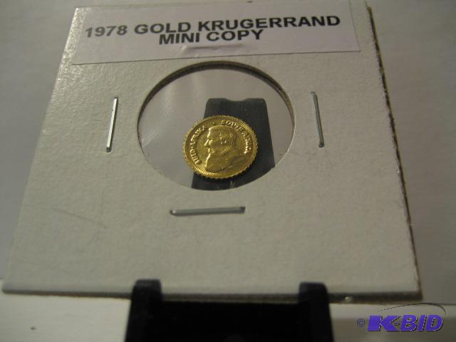 lot 22 image: 1978 GOLD KRUGERRAND MINI COPY...