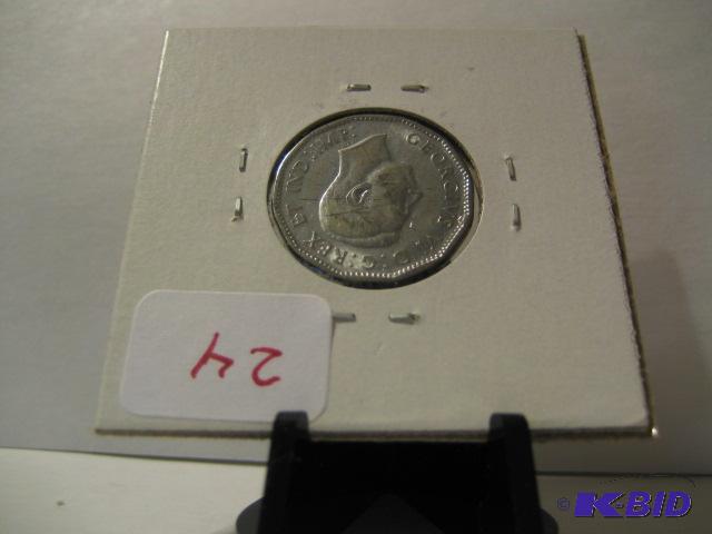 lot 24 image: 1945 CANADA FIVE CENT DOTS AT RIM MORSE CODE...