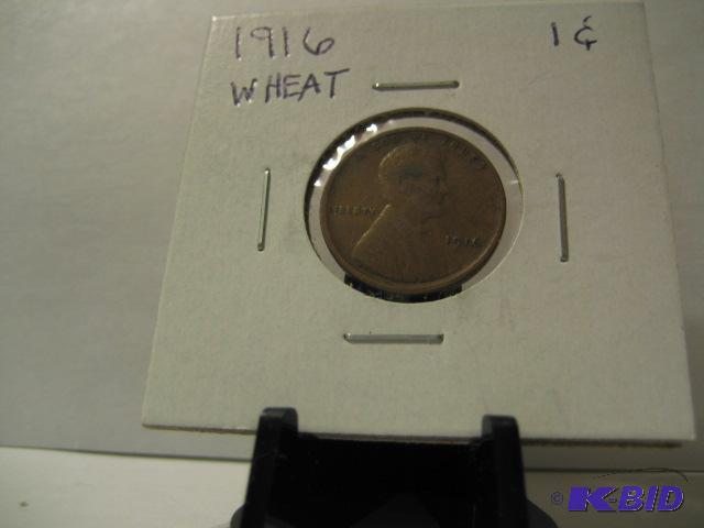 lot 28 image: 1916 WHEAT PENNY CENT...
