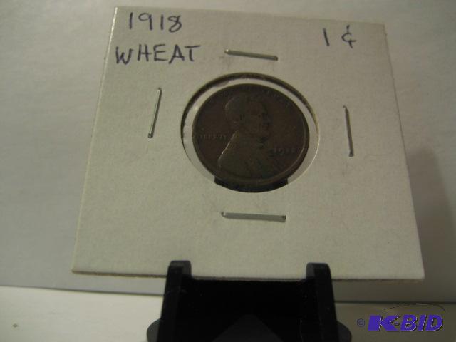 lot 29 image: 1918 WHEAT PENNY CENT...