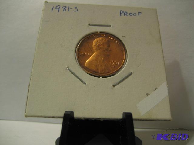 lot 33 image: 1981-S ONE CENT PROOF...