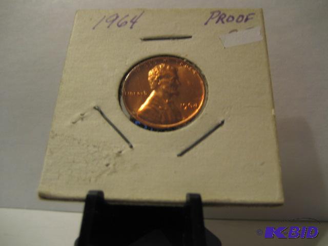 lot 34 image: 1964 ONE CENT PROOF...