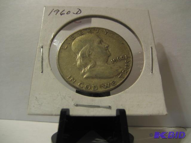 lot 39 image: 1960 D FRANKLIN HALF DOLLAR 90% SILVER...