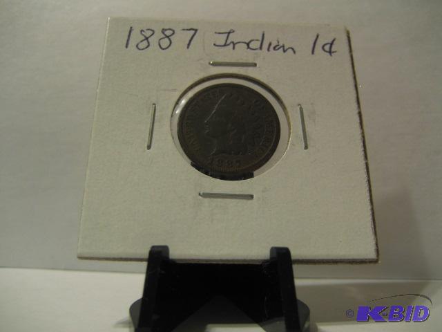 lot 45 image: 1887 INDIAN HEAD ONE CENT...