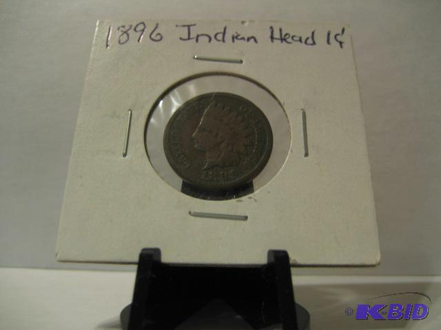 lot 48 image: 1896 INDIAN HEAD ONE CENT...