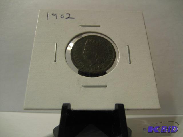 lot 53 image: 1902 INDIAN HEAD ONE CENT...