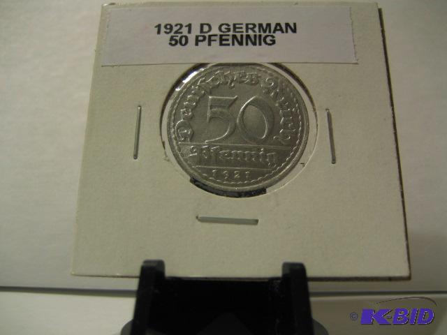 lot 63 image: 1921 D GERMAN 50 PFENNIG...