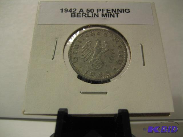 lot 64 image: 1942 A 50 PFENNIG BERLIN MINT...