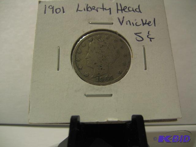 lot 71 image: 1901 LIBERTY HEAD V NICKEL...