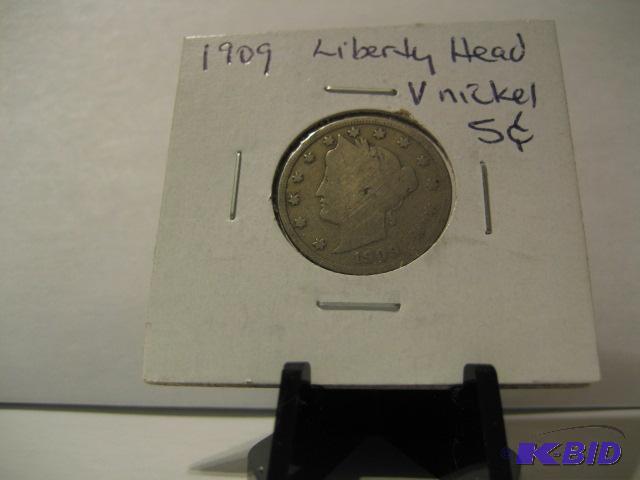lot 77 image: 1909 LIBERTY HEAD V NICKEL...