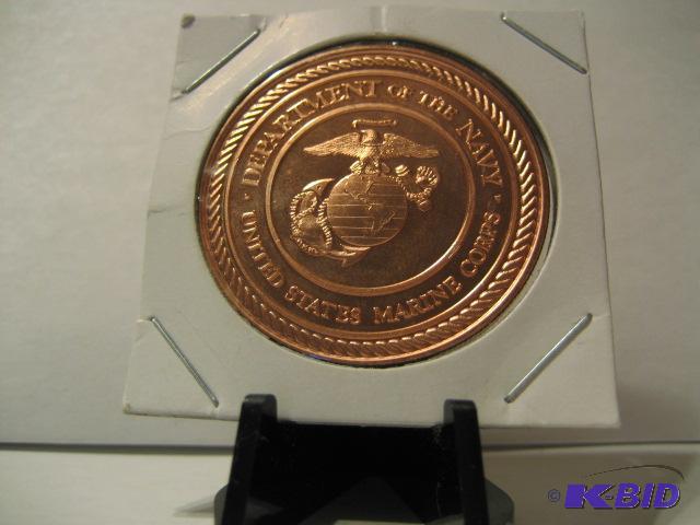 lot 82 image: DEPARTMENT OF THE NAVY ONE OUNCE .999 COPPER...