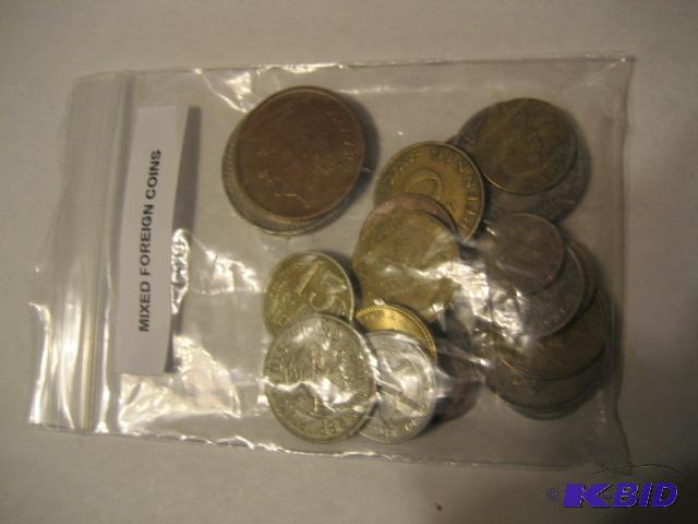 lot 84 image: BAG OF MIXED FOREIGN COINS...