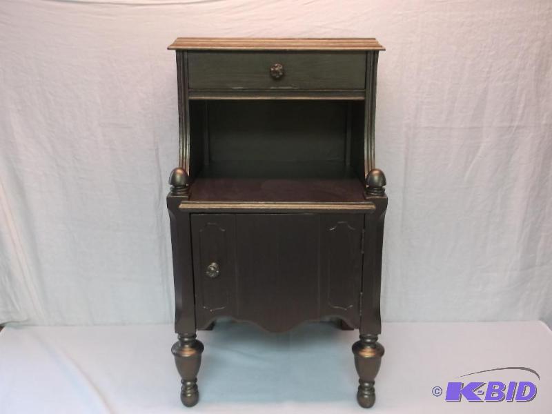 lot 100 image: Vintage painted nightstand 16 12" W x 1...