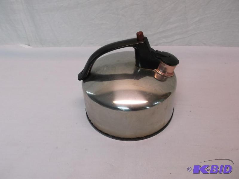 lot 113 image: Tea kettle with copper spot....