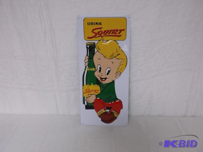 lot 16 image: Collectable embossed Squirt sign measuring 8&...