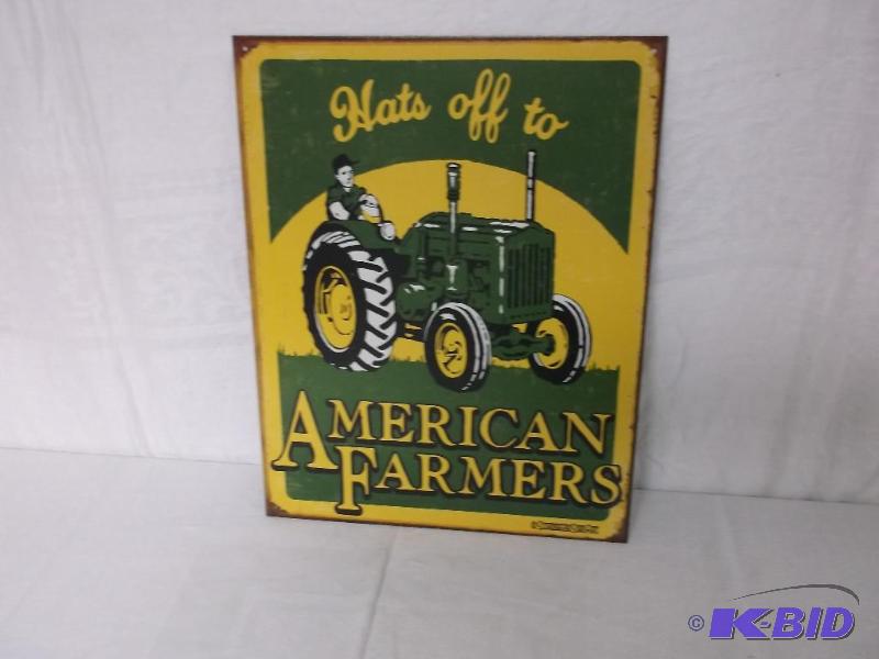 lot 19 image: American farmers sign measuring 12 12" ...