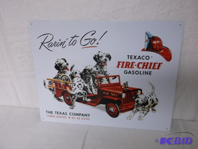 lot 20 image: Texaco Fire Chief Gasoline sign measuring 16&...