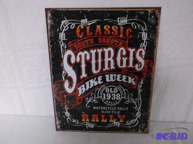 lot 22 image: South Dakota Sturgis sign measuring 12 12&qu...
