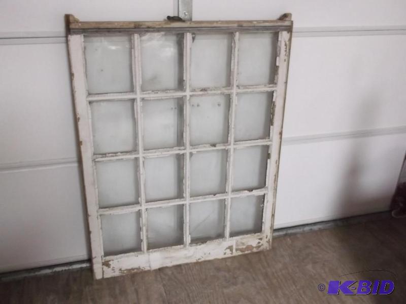 lot 51 image: Vintage 16 pane window measuring 45 14"...
