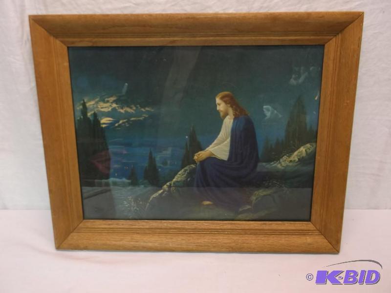 lot 75 image: Vintage religious picture measuring 19 14&qu...