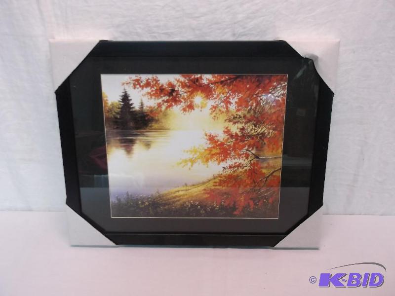 lot 80 image: Beautiful framed scenery print measuring 19 1...