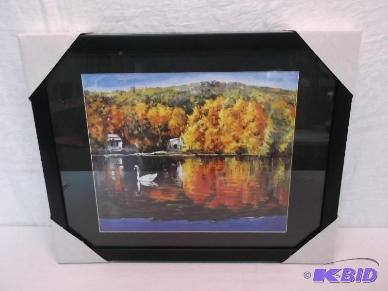 lot 81 image: Beautiful framed scenery print measuring 19 1...
