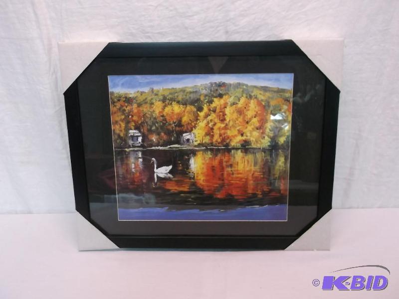 lot 85 image: Beautiful framed scenery print measuring 19 1...