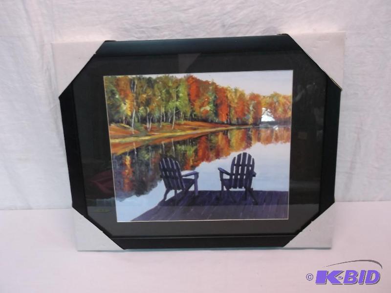 lot 87 image: Beautiful framed scenery print measuring 19 1...