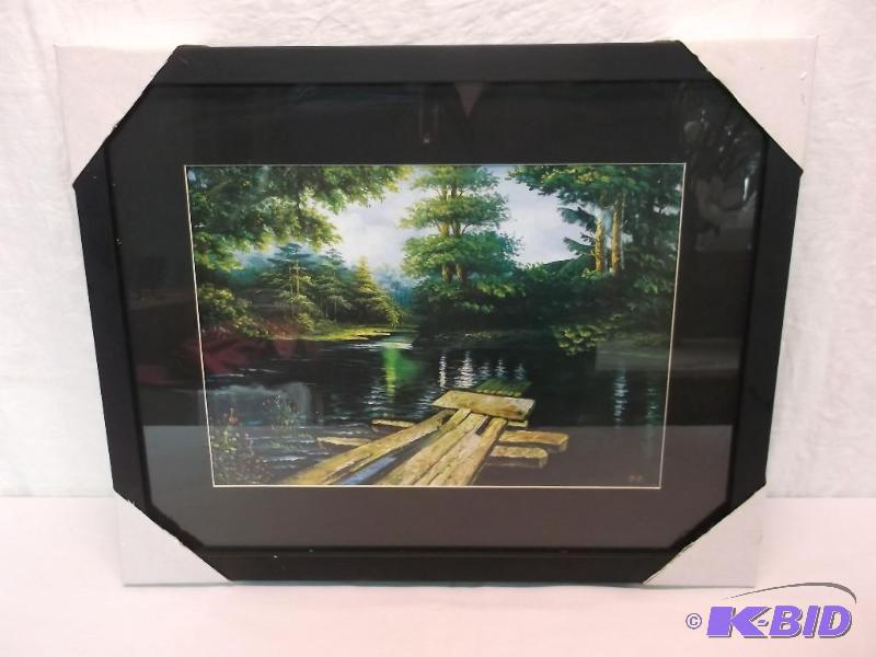 lot 90 image: Beautiful framed scenery print measuring 21 1...