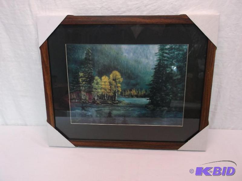 lot 91 image: Beautiful framed scenery print measuring 21 1...