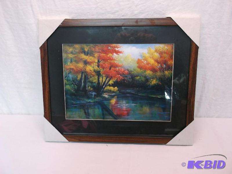 lot 95 image: Beautiful framed scenery print measuring 21 1...