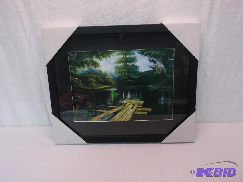lot 96 image: Beautiful framed scenery print measuring 21 1...