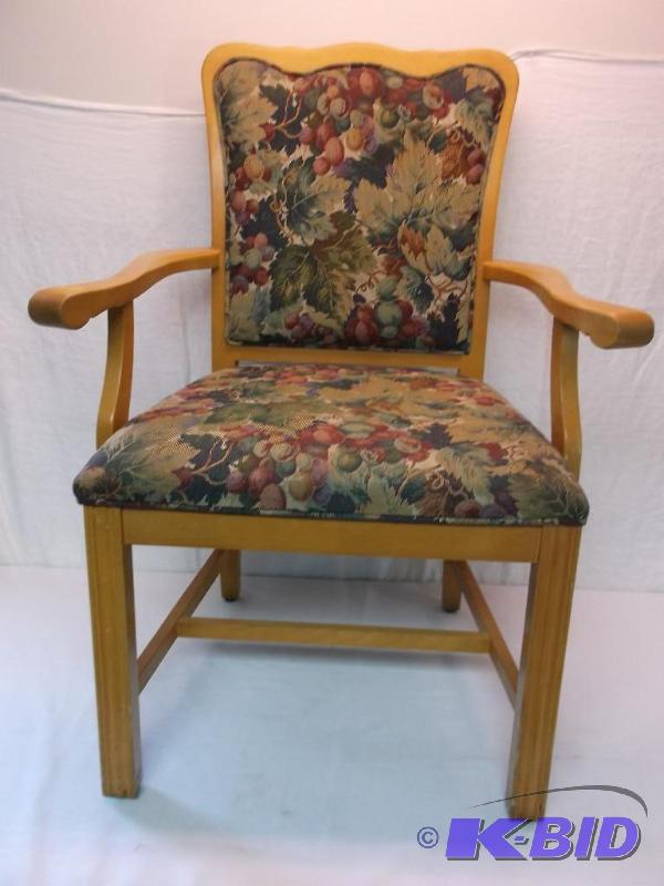 lot 99 image: Nice flowered chair measuring 21" across...