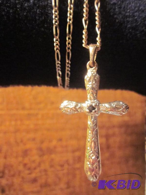 Sterling Silver chain and cross necklace set ...