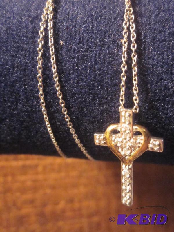 Sterling Silver chain and cross necklace set ...