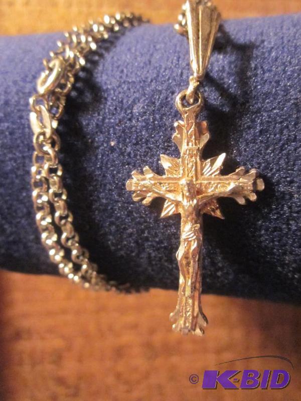 Sterling Silver chain and cross necklace.  &n...