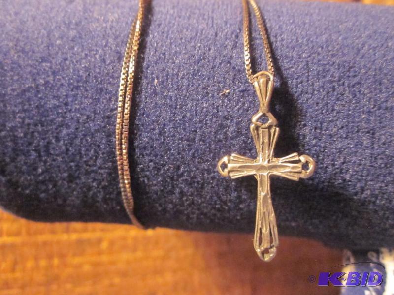 Sterling Silver chain and cross pendant.&nbsp...
