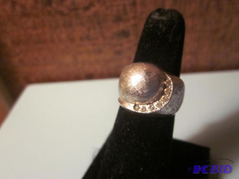 Size 6 Sterling Silver ring set with stones.&...