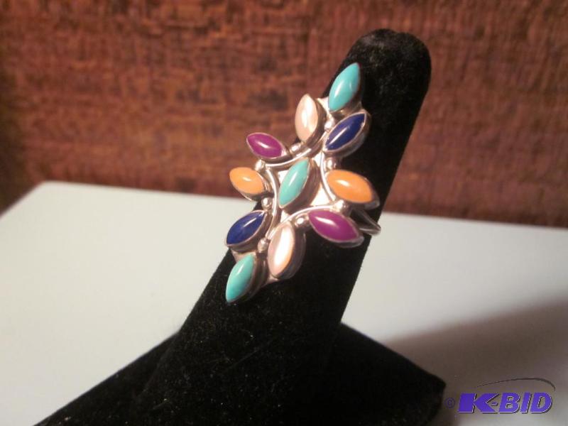 Size 6 Sterling Silver set with multiple colo...