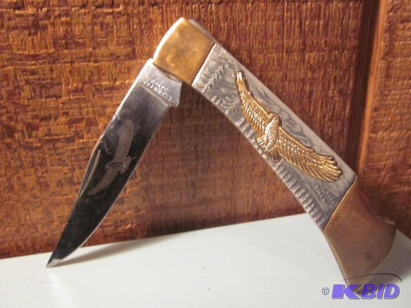 8 inch fold out Brass Eagle pocket knife.&nbs...
