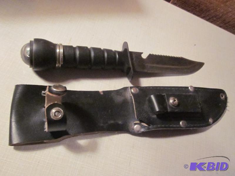 9 inch Survival knife with compass and sheath...