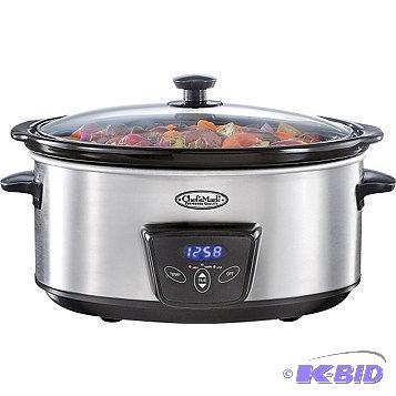 lot 26 image: NEW Chefs Mark 6.5qt Slow Cooker with Mini C...