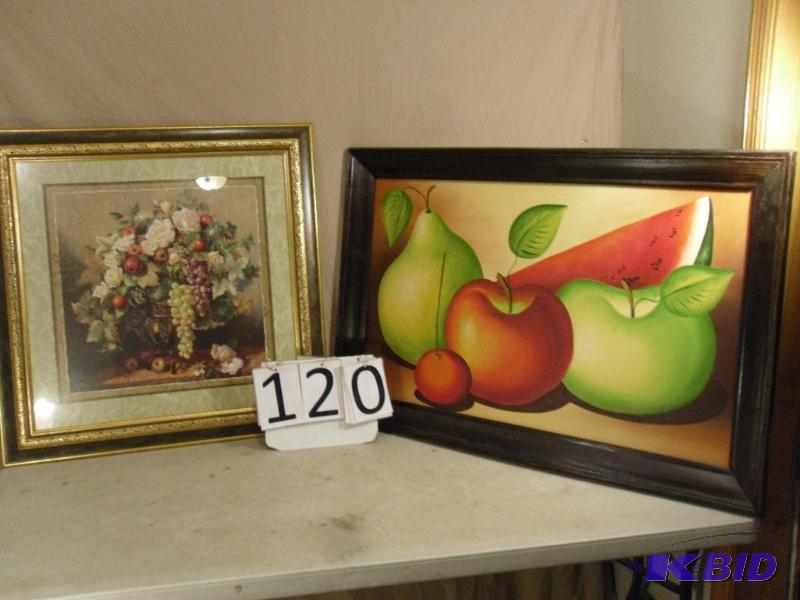 lot 120 image: 2 framed pieces. One is a print in a very pre...