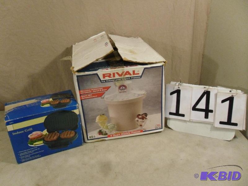 lot 141 image: Rival Ice Cream Maker and Small Indoor Grill....