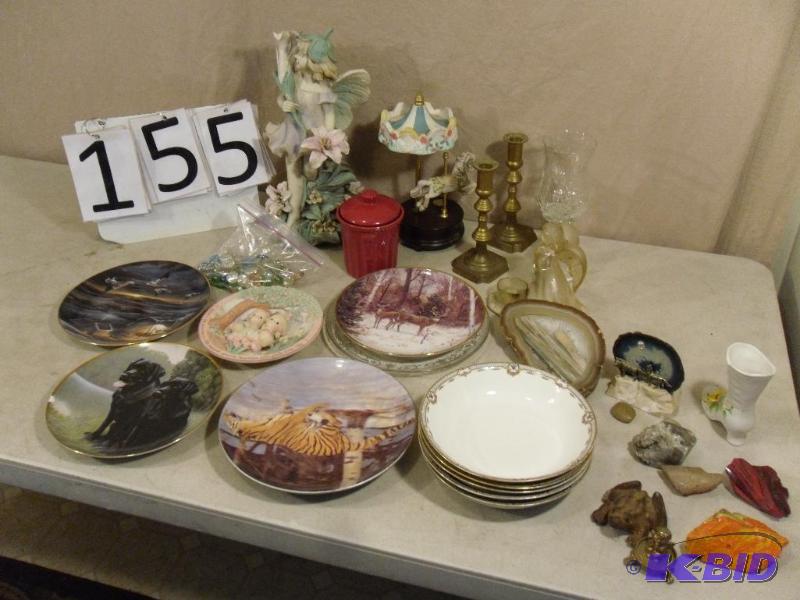 lot 155 image: Collector Plates, China, Candle Holders, Frog...